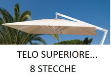 TOP TELO RICAMBIO OMBRELLONE DECENTRATO ALLUMINIO 3x3 CON AIRVENT ECRU 235 GR/MQ