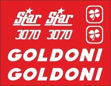 ADESIVI DECALCOMANIE GOLDONI 3070 STAR KIT 10 ADESIVI PIU 2 ATTENZIONE