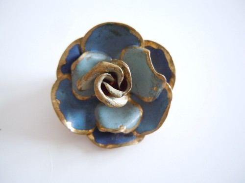 Vintage spilla fiori blu g - spilla,