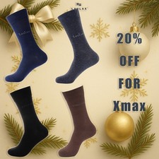 Laulax tuta uomo calze business alta qualità senza cuciture lisce 4 paia design UK