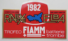 ADESIVO RALLYE DELL'ISOLA D'ELBA - 1982 - TROFEO FIAMM BATTERIE TROMBE