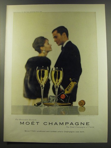 1960 moet champagne for - champagne,