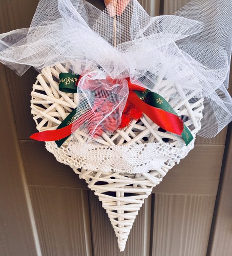 Cuore ghirlanda vimini rattan - cuore,