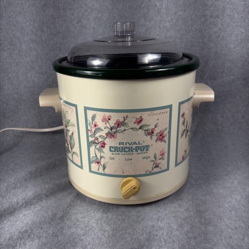 Vintage floral rival crock pot - rival, crock-pot