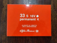 Allegato al libretto uso e manutenzione Alfa Romeo 33 S 16V Permanent 4
