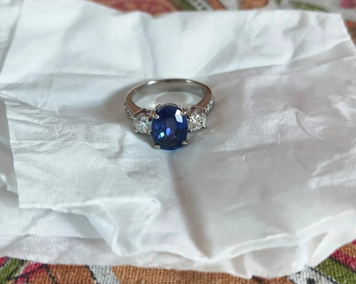 Fede nuziale diamante zaffiro - fede,