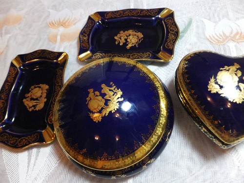 Limoges cobalt blue decorative - blue,