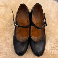 Black Leather Flamenco Shoes
