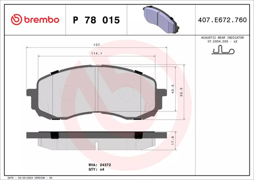 Kit pastiglie freno - , anteriore