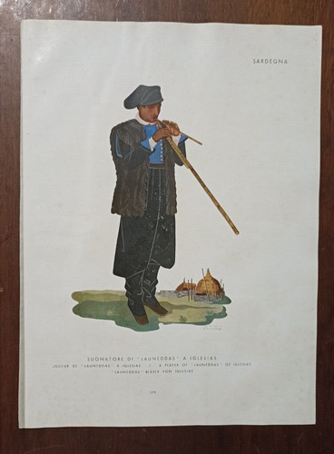 Costume sardo litografia - costume,