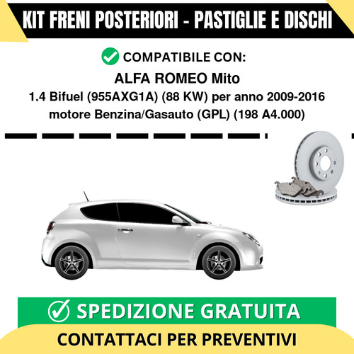 Kit freni posteriori per - freni, alfa