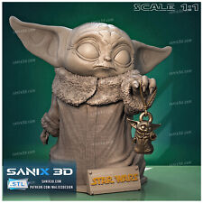 GROGU, STAR WARS, 1/4-1/24, FIGURA, FAN ART, STAMPA 3D, STATUA, SANIX3D, MFW