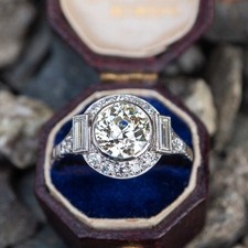 Vintage Art Deco Round Cut Lab