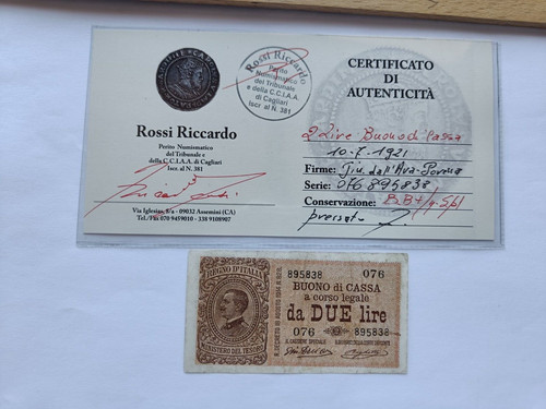 Buono cassa lire vittorio - cassa, 2