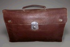Antica CARTELLA Cuoio Professore 1930/40 Leather office bag Briefcase 41x30x9