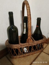 Cesto cestello vimini portabottiglie per  3 bottiglie vintage anni '60
