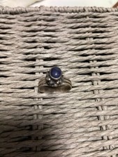 Anello etnico argento indiano pietra handmade cm 17