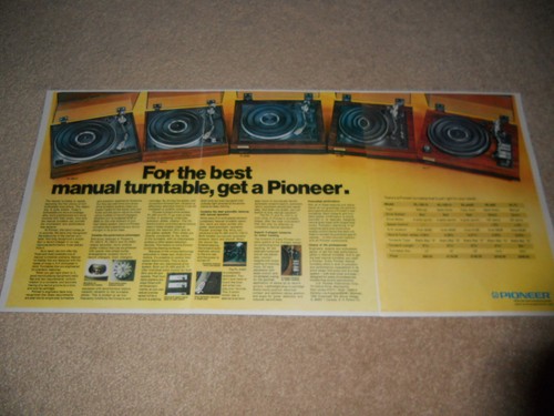 Pioneer pubblicità giradischi - pioneer,