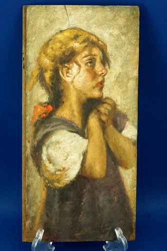 Dipinto olio tavola - , ritratto