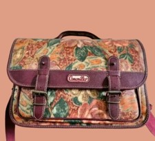Borsa scolastica postina cartella vintage marrone fantasia floreale Camomilla 90