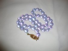 collana vintage in vetro di MURANO originale lilla azzurro cangiante 48 cm 9mm