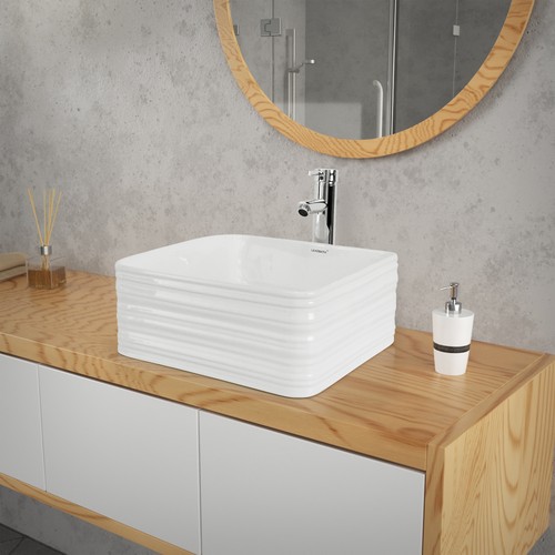 Lavabo quadrato ceramica - lavabo,
