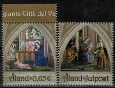 2013 EMISSIONE CONGIUNTA VATICANO ALAND NATALE 2 V MNH MF68605