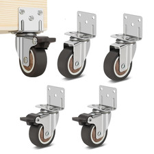 Ruote per Mobili Con Piastra Di Montaggio a L 4 Pezzi 1,25" Ruote per Carrello C