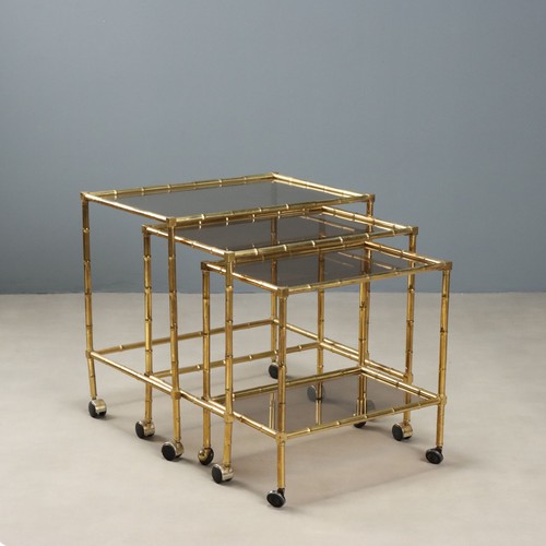 Tavolini vintage ottone vetro - vintage,