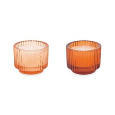 1 PEZZO Vaso Vasetto in vetro con CANDELA 9 x7 cm BOMBONIERA 1BTV