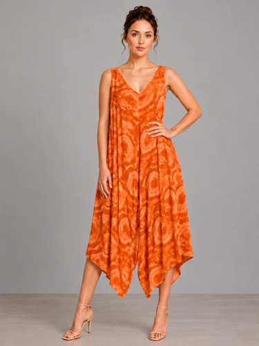 Tuta boho arancione italiana