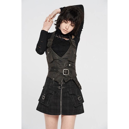 Gilet denim punk rave - gilet,