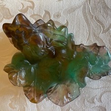 Piatto foglie Daum Pare De Verre -Collezione Bacco - Mint 6”-Raro-Firmato