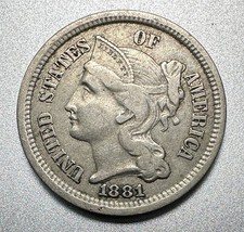 1881 3 CENTESIMI NICHEL VF