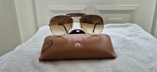 Occhiali da sole Ray Ban Aviator oro con pelle da donna