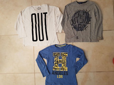 Lotto 1586  abbigliamento bambino 3 magliette manica lunga 6/7 anni