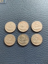 LOTTO 6 PEZZI MONETE DA 5 LIRE