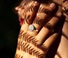 anello sole Engadina argento massiccio 925, disegnato da noi e lavorato a mano