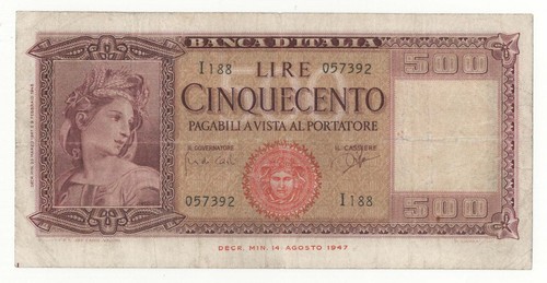 500 lire italia ornata - lire,