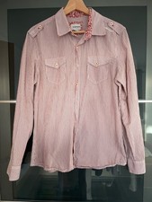 Camicia Energie (Miss Sixty Uomo) Rigata Rosso Bianco Blu Taglia M Medium Vintage