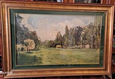 Pregiato dipinto olio su tela Parco Sempione di Milano autore lombardo del 900