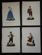 Lotto 4 stampe - Emma Calderini Il Costume Popolare in Italia - Liguria - N. 6