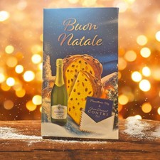 CESTO NATALIZIO  Confezione Regalo 2025  "BUON NATALE" PANETTONE E  SPUMANTE 