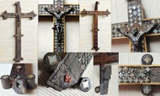 Antico crocefisso legno con - antico,