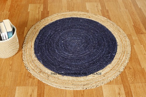 Tappeto rotondo juta blu - in,