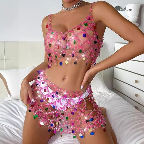 Gonna bralette catena - , metallo