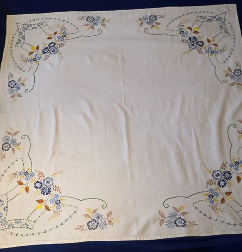 Hand embroidered linen tea - hand,
