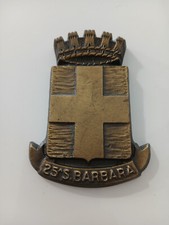 Medaglia Fregio Stemma Ottone Marina Militare 25° Nave S. Santa Barbara