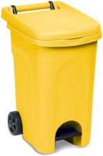 Pattumiera con ruote e pedale