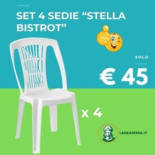 Set 4 Sedie Stella Bistrot in